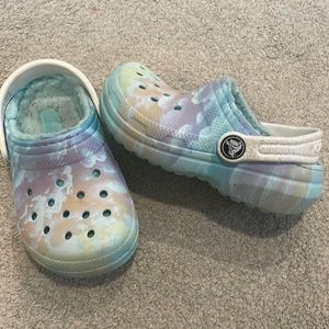 Pastel sky crocs . Size 9c